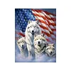 (US Local)Wolf  Flag-11CT Stamped Cross Stitch Kit(45x60cm)