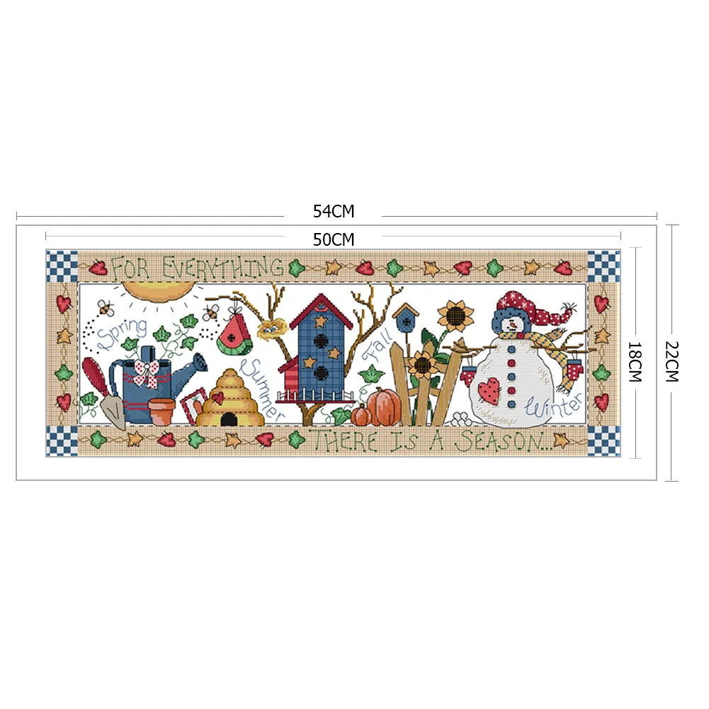 14ct Stamped Cross Stitch - Snowman(54*22cm)