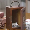 Retro Piggy Bank Made Of Rubber And Solid Wood With Key And Handle For Large Coin Storage With Lock For Safe Coin Storage Creative Portable Home Decoration