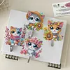 6pcs/set DIY Special-shaped Diamond Painting Wall-mounted Key Hook Kit (Flower Cat)