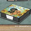 5D Dachshund DIY PU Diamond Painting Notecard Box with 160 Sheets Paper Holder