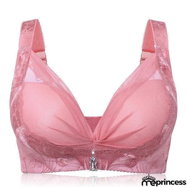 Women's Deep Plunge Wireless Soft Fibroin Bras - Light Orange