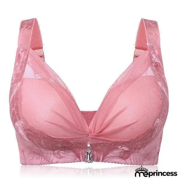 Women's Deep Plunge Wireless Soft Fibroin Bras - Light Orange