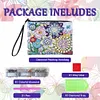 DIY Diamond Art Cosmetic Bag Flowers PU Women Clutch Kit