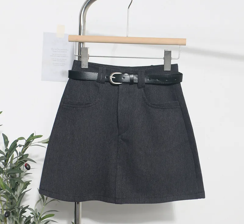 Brownm Real Shooting Kin Color High-Rise Thin Bag Hip Skirt 2025 New Hundred With Belt A Short Skirt 9997