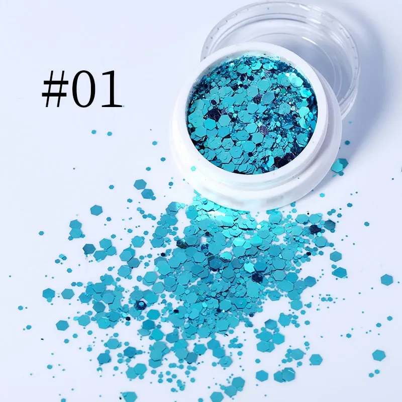 Iridescent 3D Ultrathin Sequins Nail Glitter Flakes Slices Purple White Sparkly DIY Tips Dazzling Paillette Nail Art Decorations