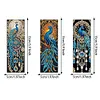 (US Local)3Pcs Special Shape Peacock Diamond Painting Art Bookmark with Pendant for Books