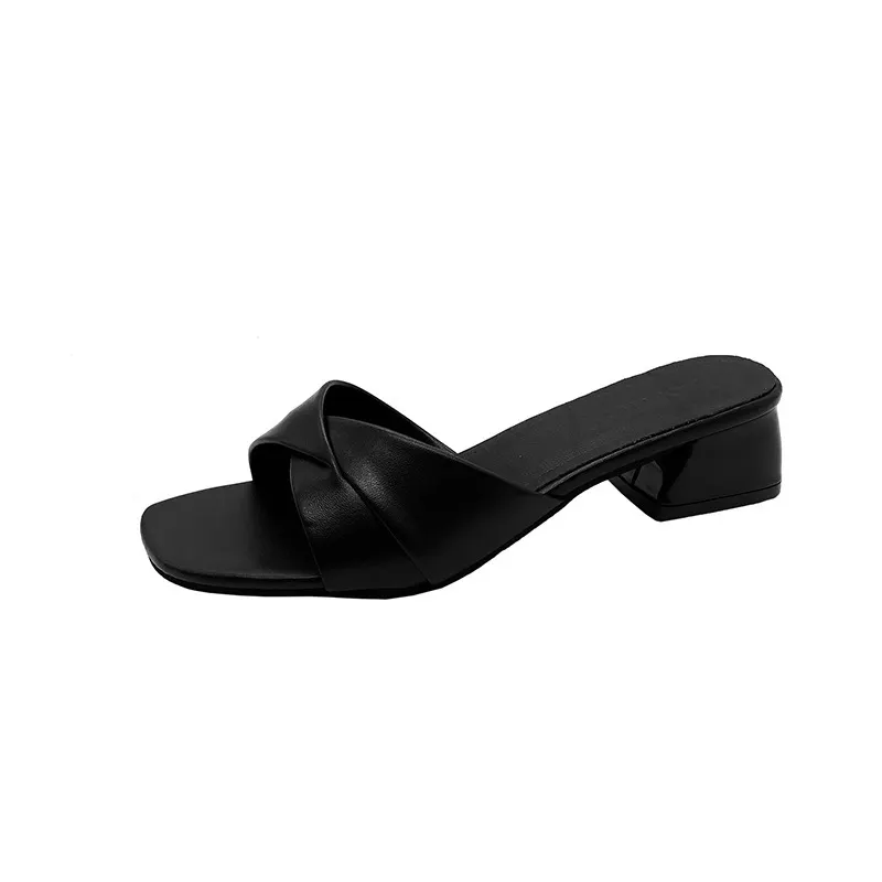 Breakj Breakj Small Square And Slippers Women 2025 Summer New Korean Version Of The Word Slippers Women's Literature And Art Simple External Wear Temperament