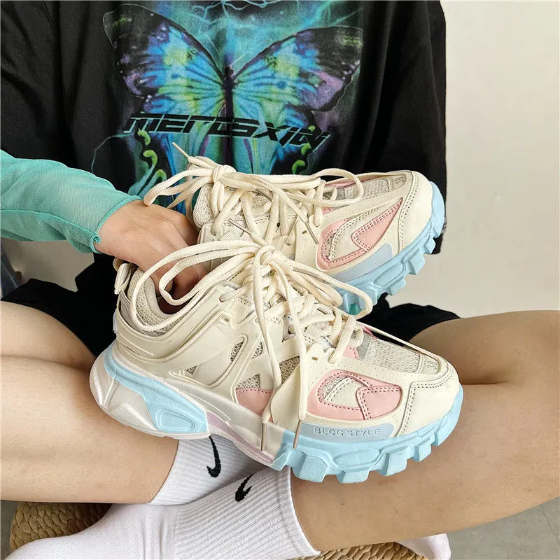 Winter Chunky Sneakers Women 2021 Trendy Designer Women's Dad Shoes Pink Sport Casual Shoes Fashion Women's Sneakers