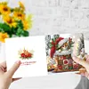6Pcs Diamond Painting Stocking Animals Greeting Cards Christmas Cards