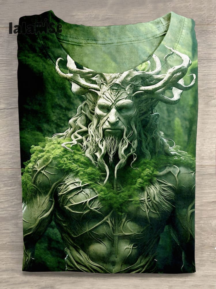Christmas Cernunnos Celtic God Of Nature Art Print T - Shirt Multicolor / S
