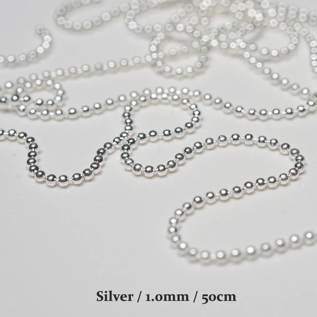 Nail Chain 0.8mm/1.0mm/50cm Rose Gold Silver Pixie Stone Decorations Accessory Metal Steel Ball Chain Nail Art Jewelry