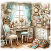 Cottage - 14CT Stamped Cross Stitch - 50*50cm