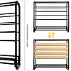 [US Local Warehouse] Fabric Roll Storage Rack with Wheel Large Textile Fabric Display Rack Floor-To-Ceiling Adjustable Hanging Rod Bracket Display Shelf Movable Organizer Holder for Curtain/Wallpaper/Tablecloth