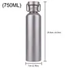 500/600/750ml Titanium Water Bottle with Lid Sports Kettle for Outdoor Picnic