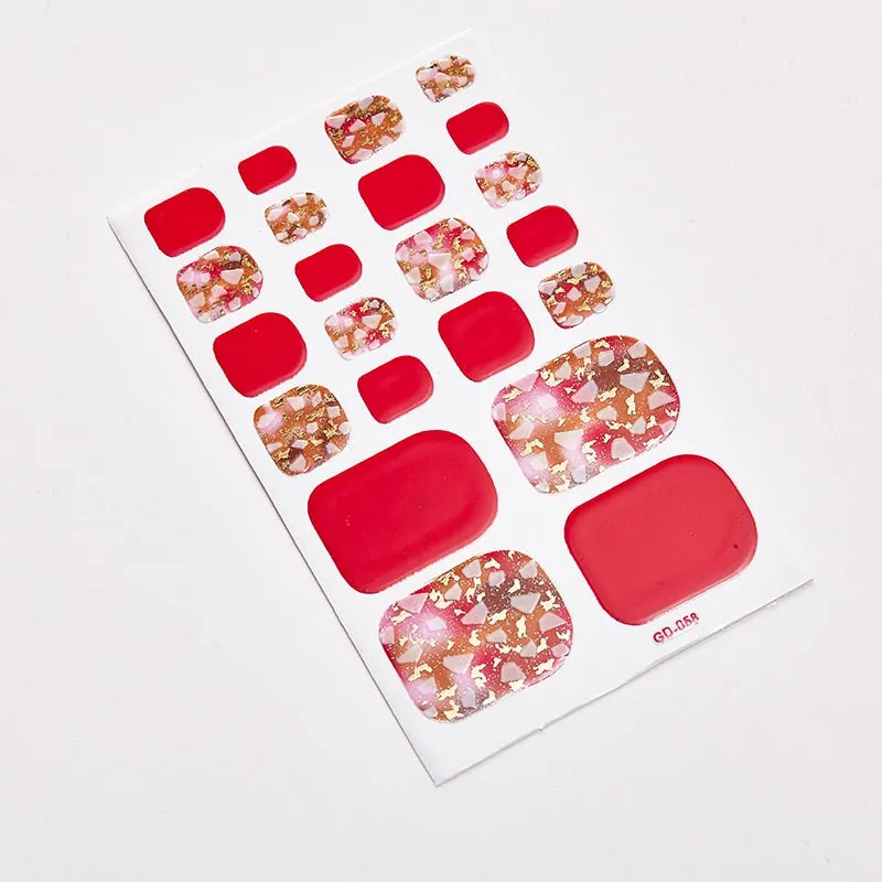 22 Tips/Sheet Shiny Nail Decoration Nail Adhesive Nail Accesoires Nail Art Decoration Nailart Sticker Adesivos Nail Tape