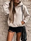Solid Long Sleeve Warm Hoodies&Sweatshirts Tops