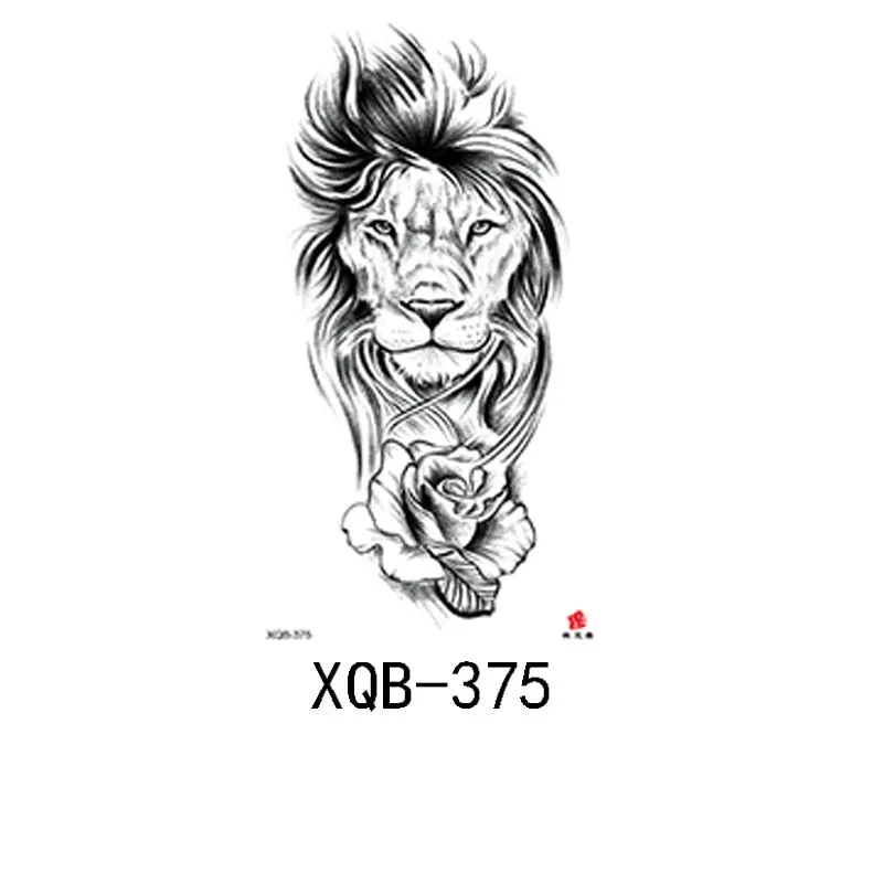 Small Full Arm Waterproof Tattoo Sticker Half Arm Arm Fierce Animal Arm Lasting European and American Tattoo Sticker