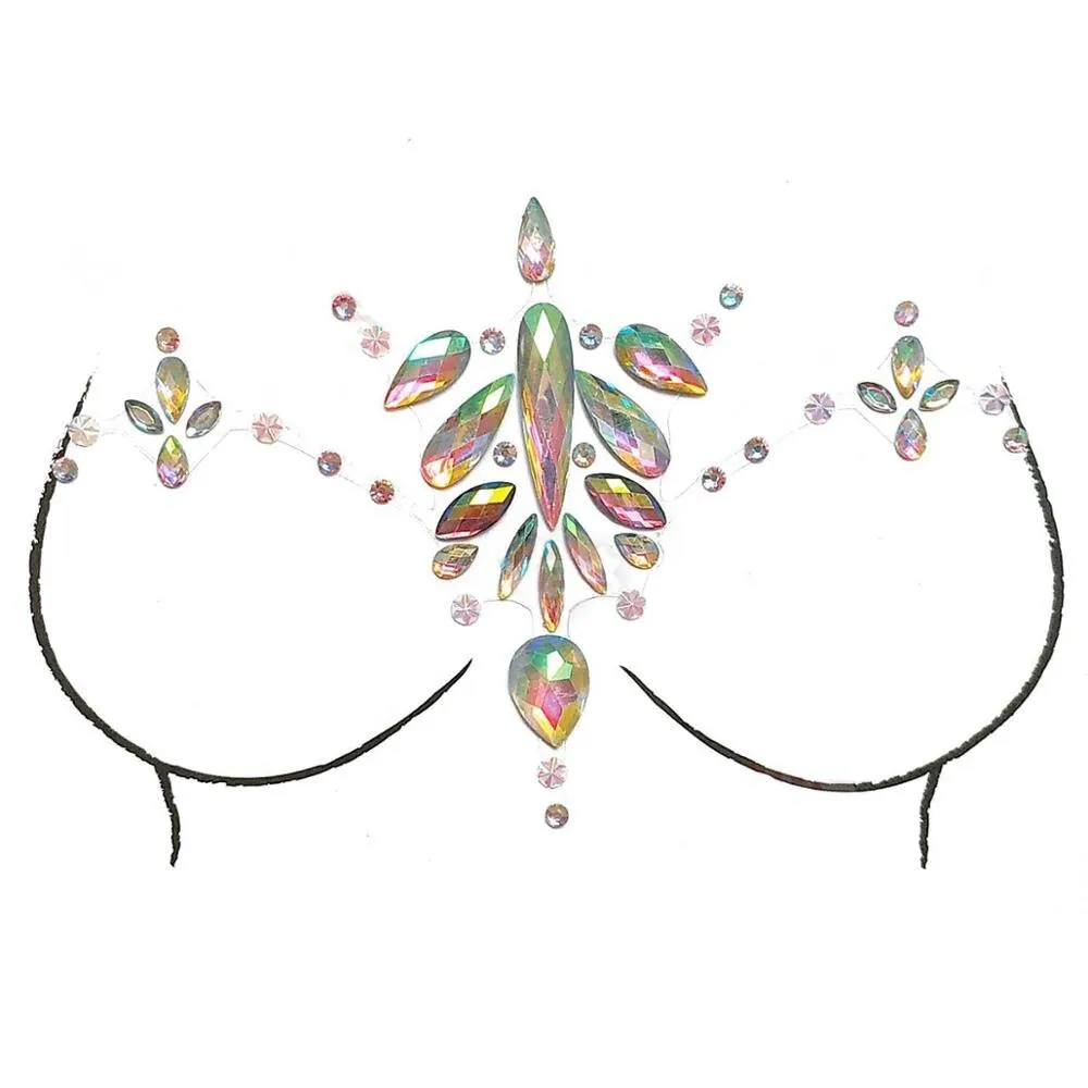 Rystal Sexy Chest Jewels Temporary Tattoo Sticker 3D Stage Rhinestone Flash Tattoos Adhesive Face Jewel Chest Gem Body Paint