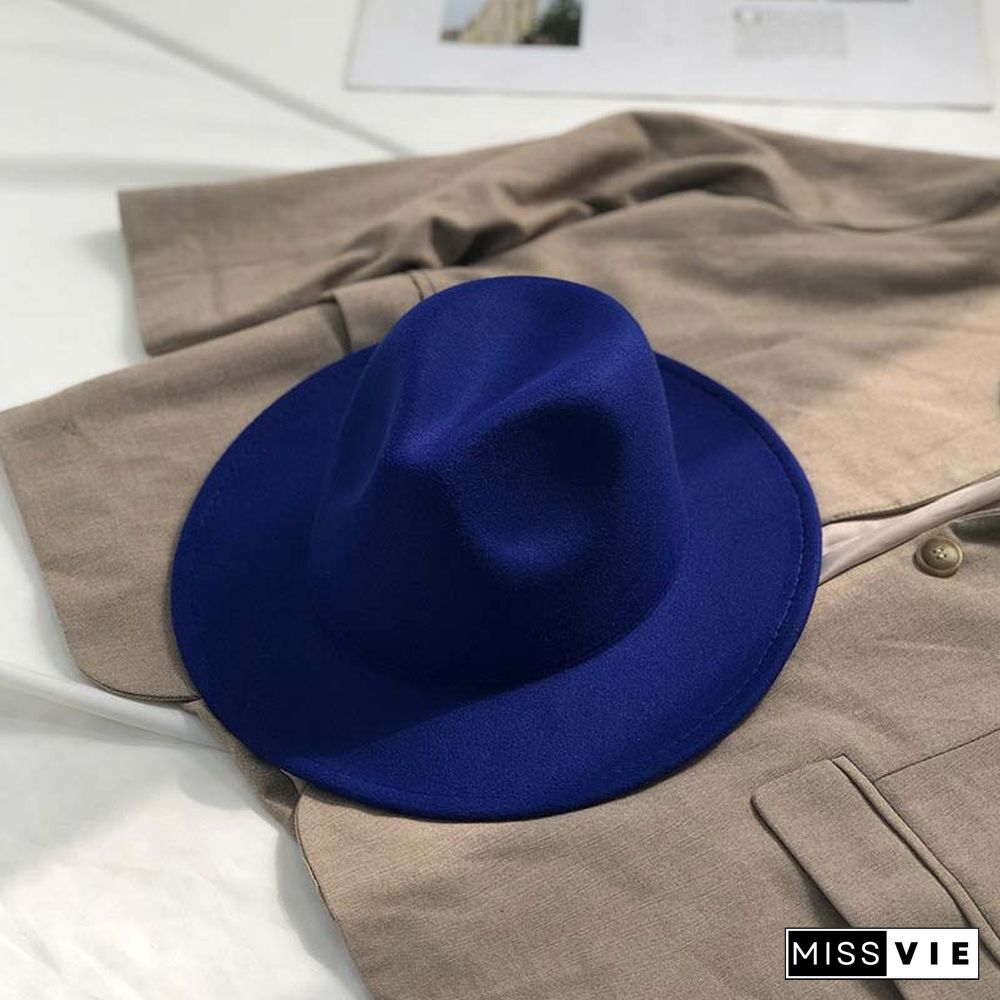 Vintage Pure Color Fedora Hat