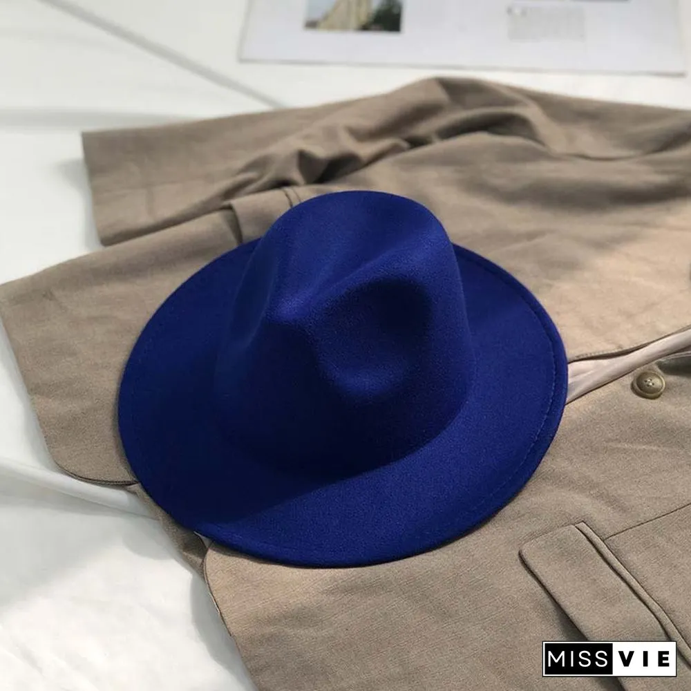 Vintage Pure Color Fedora Hat