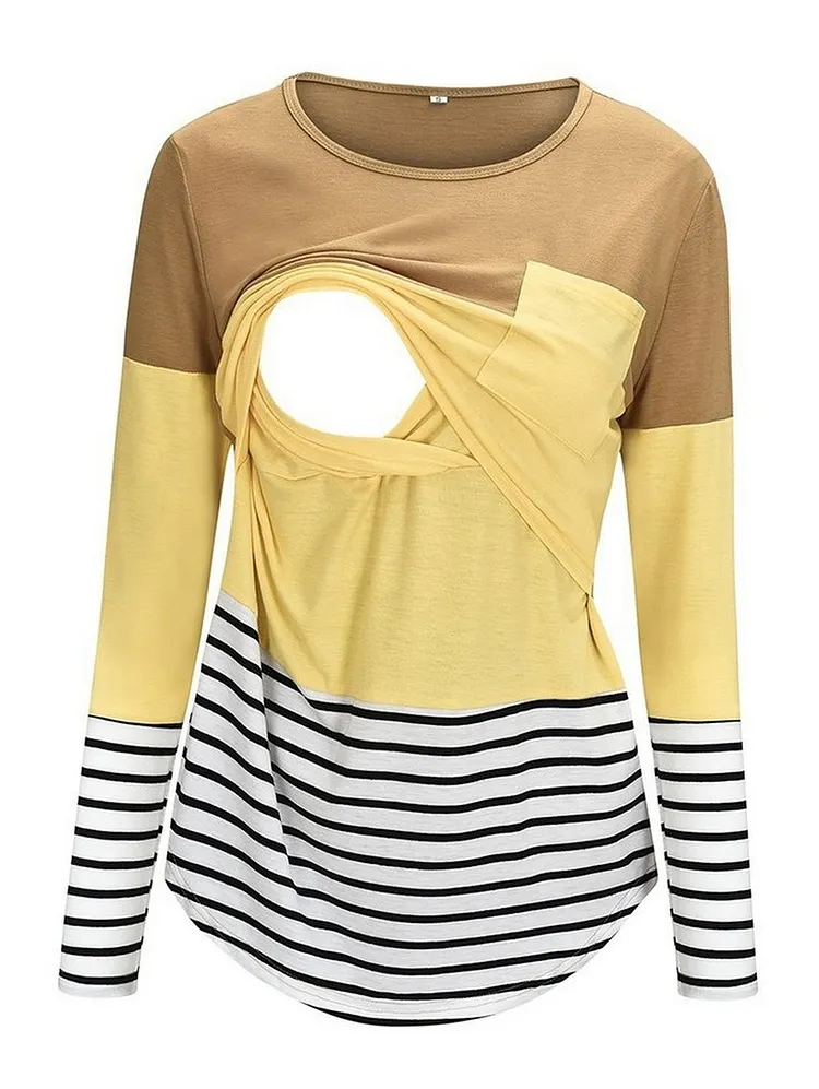 Long Sleeve T - Shirt with Contrast Panel Design