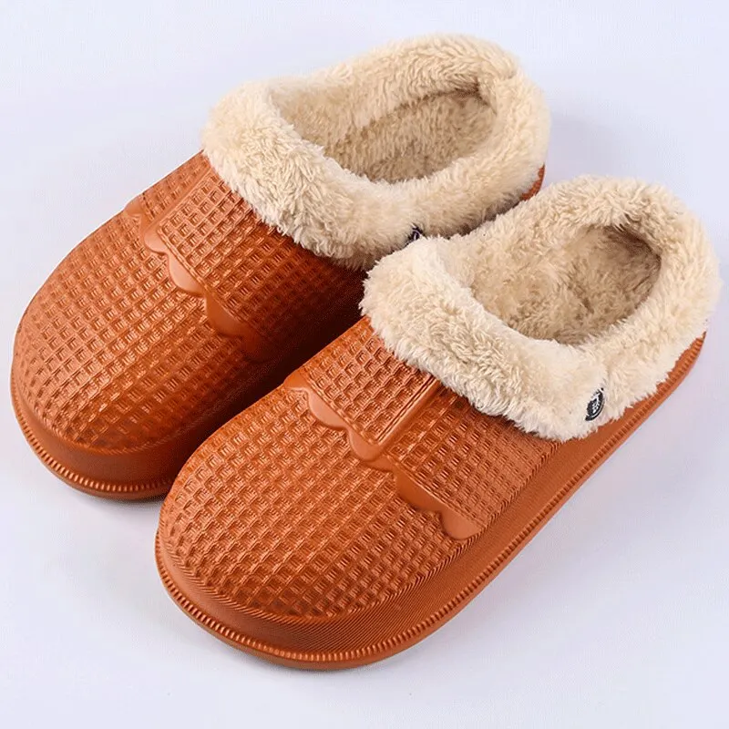 EVA Couple slippers house women Antiskid Waterproof Clogs Slippers Indoor outdoor Warm Cozy Plush Men Winter Slippers
