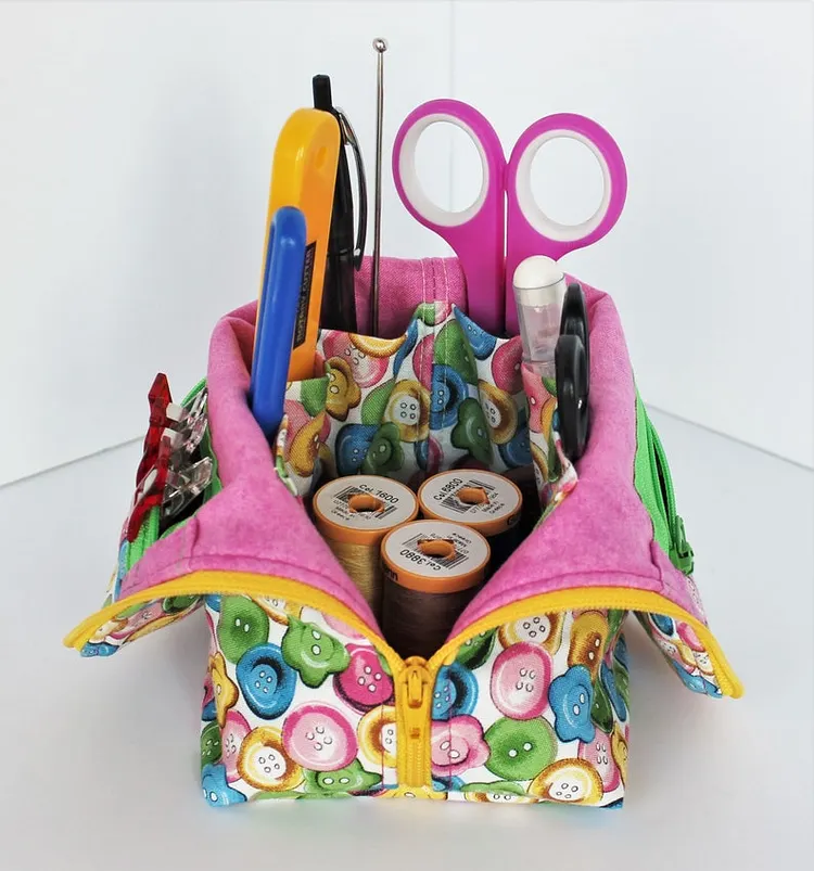 DIY/Sewing Organizer Zipper Bag with Pockets Pattern Template