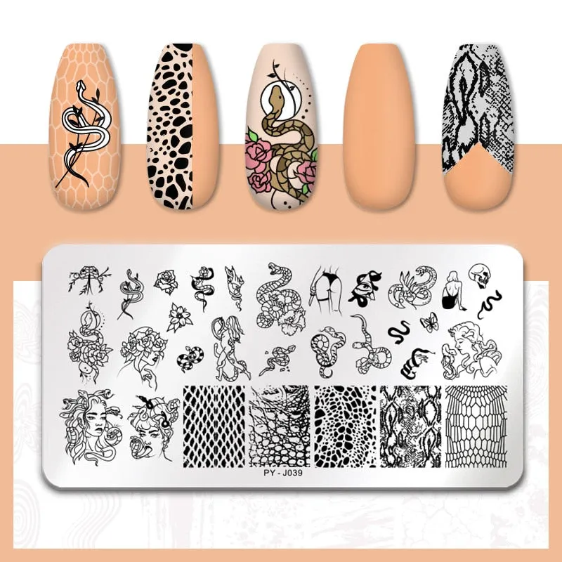PICT YOU  Nail Stamping Plates Line Pictures Stencil Stainless Steel Nail Design for Printing Nail Art Image Plate Tool-Nail Inspo