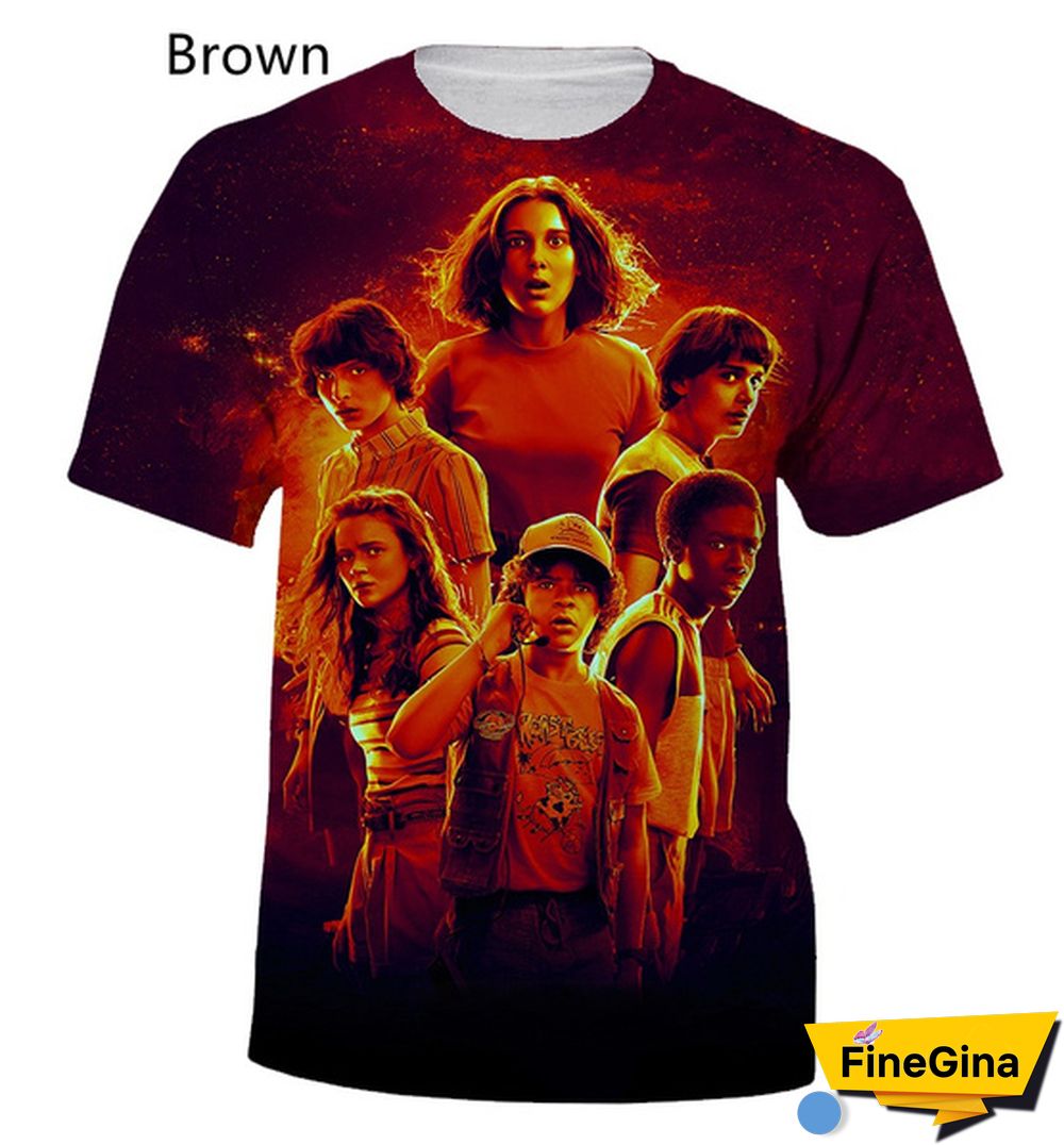 Horror Drama Stranger Things Print 3D T-Shirt Summer Fashion Casual Short-Sleeved T-Shirt