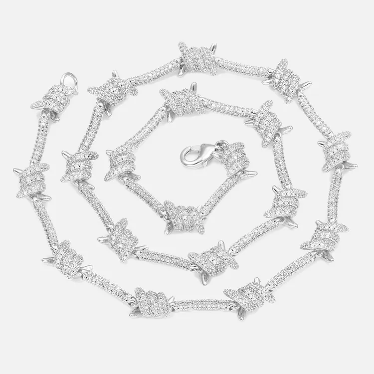 Iced Out Tie Cuban Link Bracelets 8MM Hip Hop Bling Bling Necklaces Chains