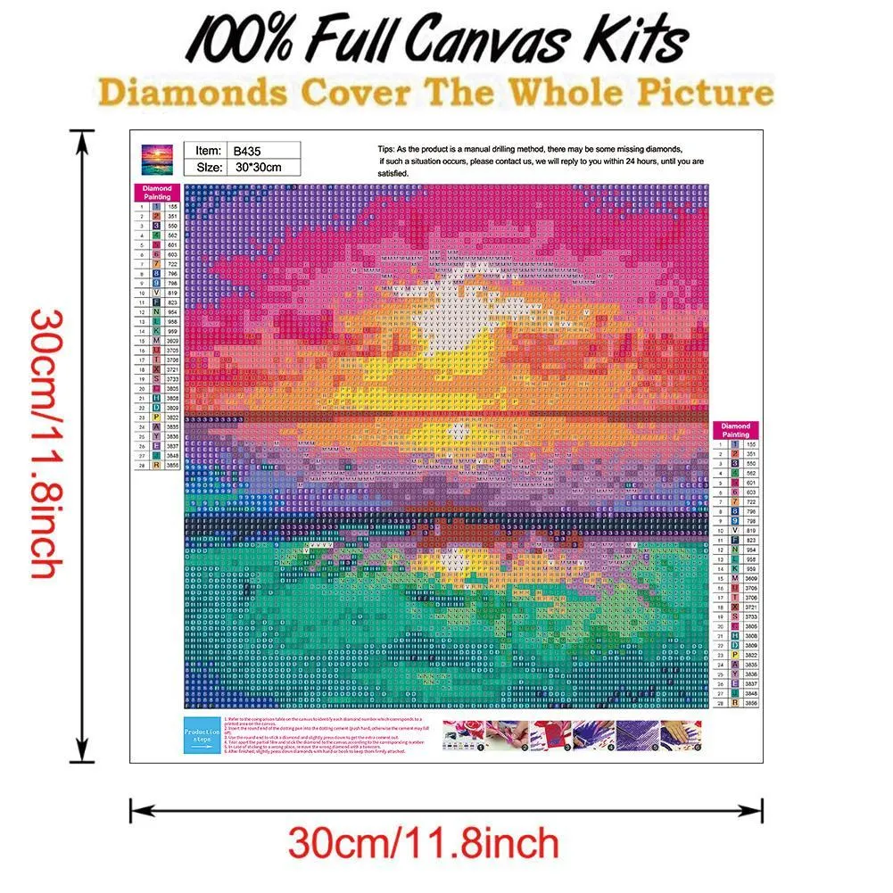 Diamond Painting - Full Round Drill - Sunset Sea(30*30cm)