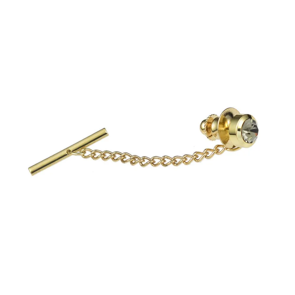 Tie Needle Multicolor Copper Crystal Men's Shirt Needle Buckle Crystal Brooch Classic Trendy High Quality Simple Exquisite Gifts