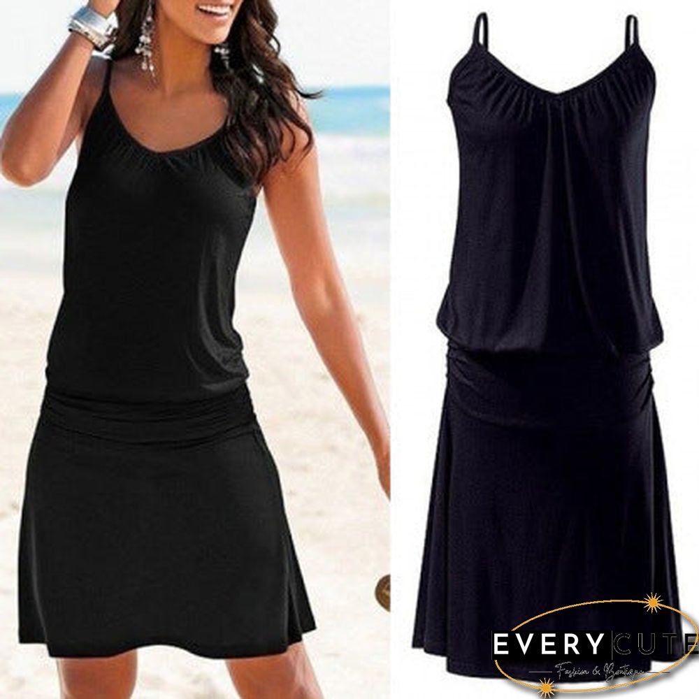 Wave Pattern Loose Dress Black Dresses