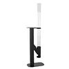[US Local Warehouse] 50.79in Pellet Stove with Glass Tube Pellet Patio Heater with Table Wood Burning Stove Smokeless Firepit for Camping Beach Garden Balcony