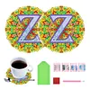 2pcs/set DIY Diamond Painting Special Shape Acrylic Alphabet Coaster Kit