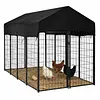 [US Local Warehouse] Outdoor Secure Wire Crate Kennel Anti-Rust Metal Dog Cage for Medium Small Dogs