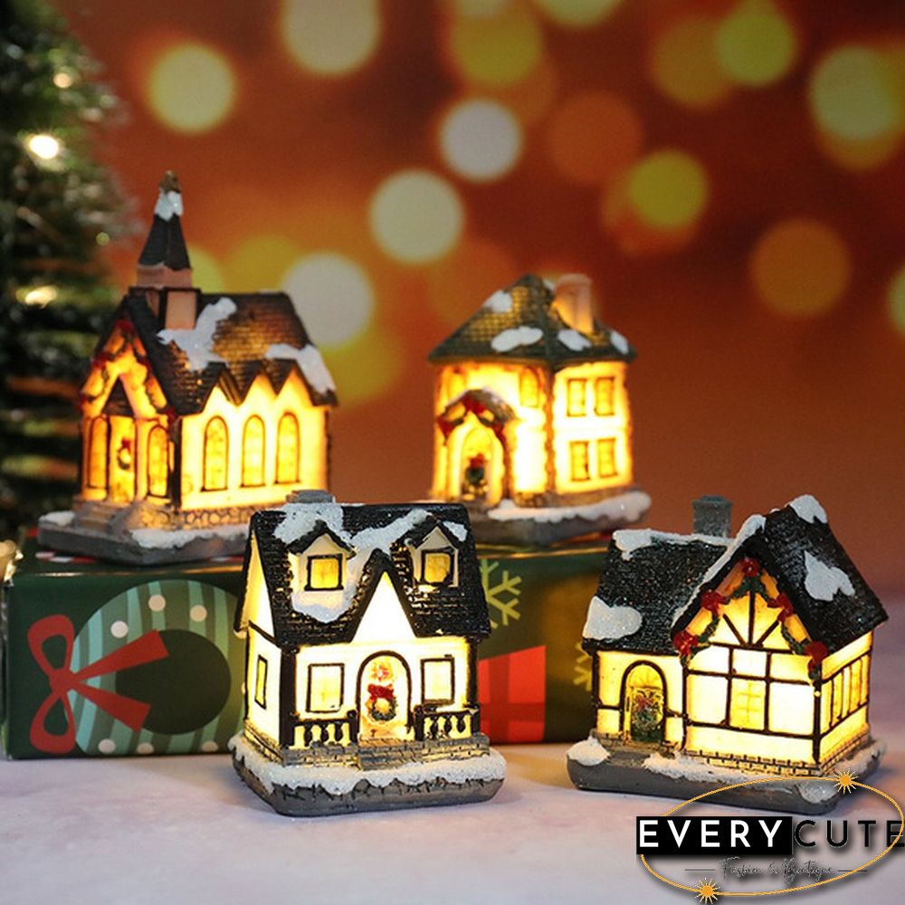 Christmas New Christmas Decorations Resin Small House Micro Landscape Resin House Small Ornaments Christmas Gifts