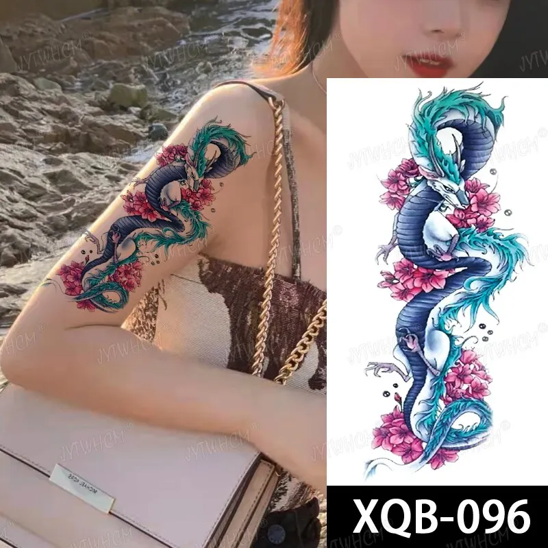 Sdrawing Hot Water Transfer Fake Tattoo Waterproof Temporary Tattoo Sticker For Men Women Wolf Arm Neck Tattoo Flash Tattoo Sleeve