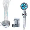 Handheld High-Pressure Shower Head, Angle-Adjustable Turbo Fan Head, Hydro-Jet Bracket And Filter, Removable One-Touch Pause Button Function