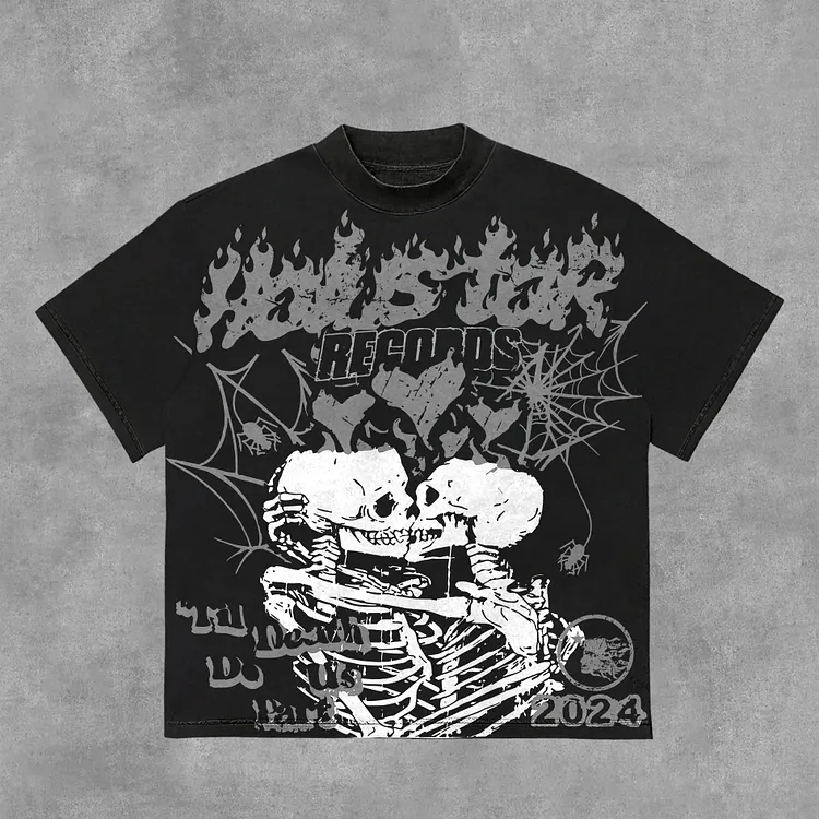 Til Death Do Us Part Holystar Skull Graphic Short Sleeve T-Shirt
