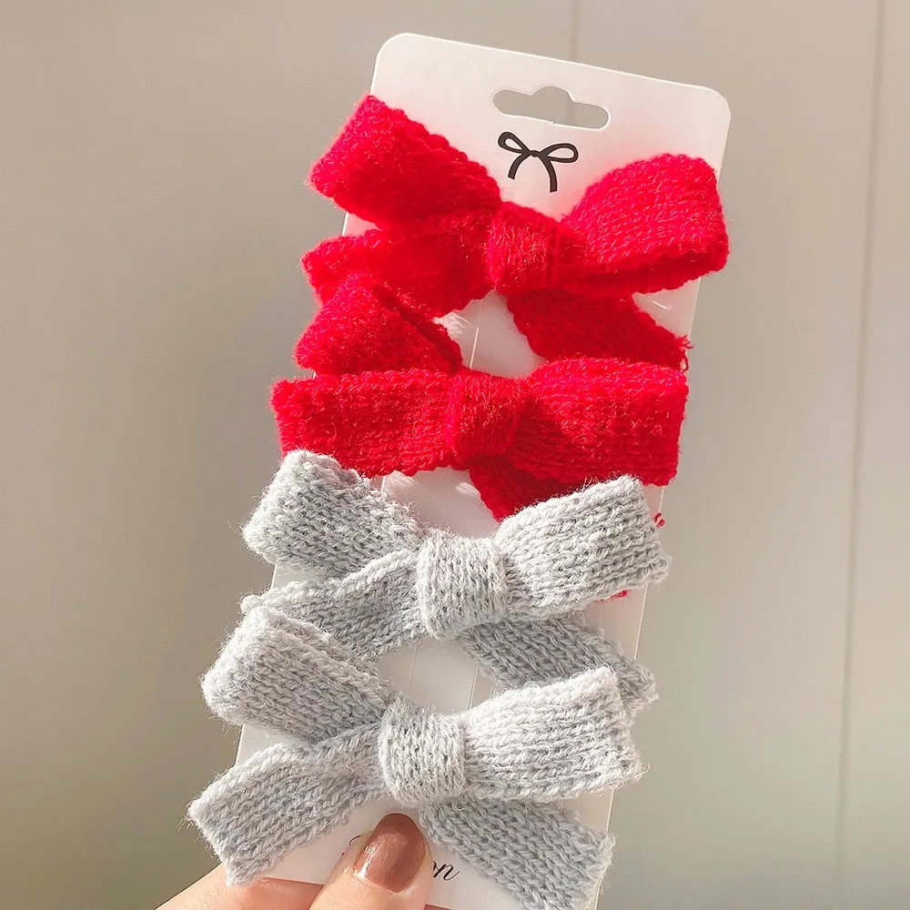 4Pcs/set 2021 New Leopard Print Hair Clips For Cute Girls BB Boutique Hairpins Bowknot Barrettes Headwear Kids Hair Acesssories