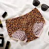 Ice silk seamless large size satin leopard print briefs
