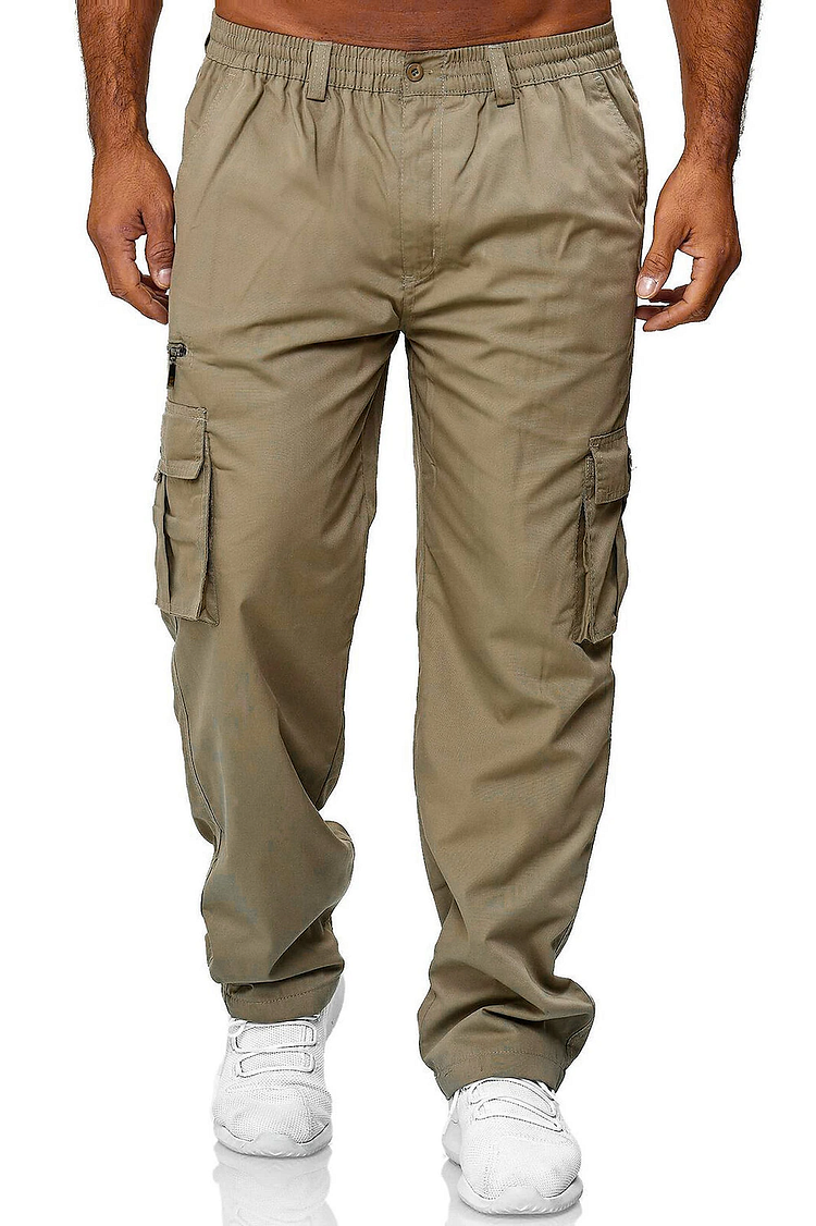 Men's Casual Cargo Pants Trousers Multi-pocket Loose Work Pants Outdoor Trousers Sports Fitness