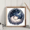 White Cat On The Moon - 11CT Stamped Cross Stitch - 50*50cm