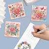 (US Local)6Pcs Love Rose DIY Diamond Painting Greeting Card 5D Drill Painting Card Kit