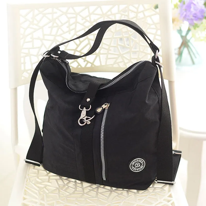 Nylon Waterproof Backpack Bag For Women Girls Casual Zipper Sewing Backpack Retro Style Student Daily Bag Mochila Mujer