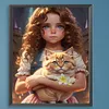 Girl Cat-Paint by Numbers Acrylic Painting 40*50CM
