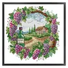 Summer Scene With Wreath-14CT Stamped Cross Stitch 38*36cm/14.96*14.17in