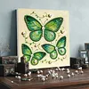 Green Butterfly DIY Pearl Painting Kit with Frame 30x30cm Pearl Gem Paintings Picture Arts Craft for Adults/Beginners Gift Home Wall Decor